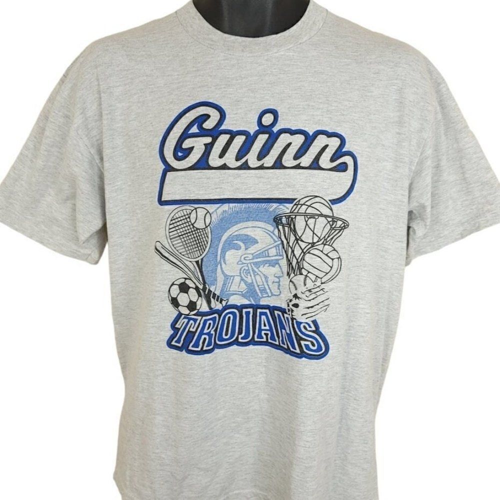 Kenny Guinn Trojans T Shirt Vintage 90s Y2K Las Vegas Middle School Mens Medium